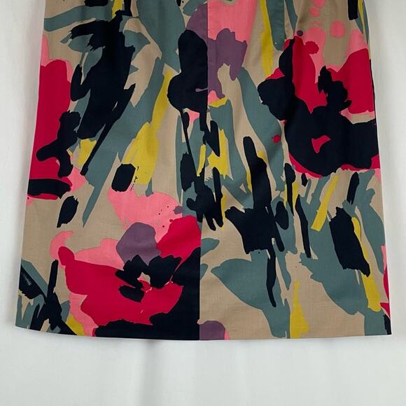DKNY Bold Abstract Floral Print Office To Date Night Skirt NWOT Size 8 - Picture 7 of 12